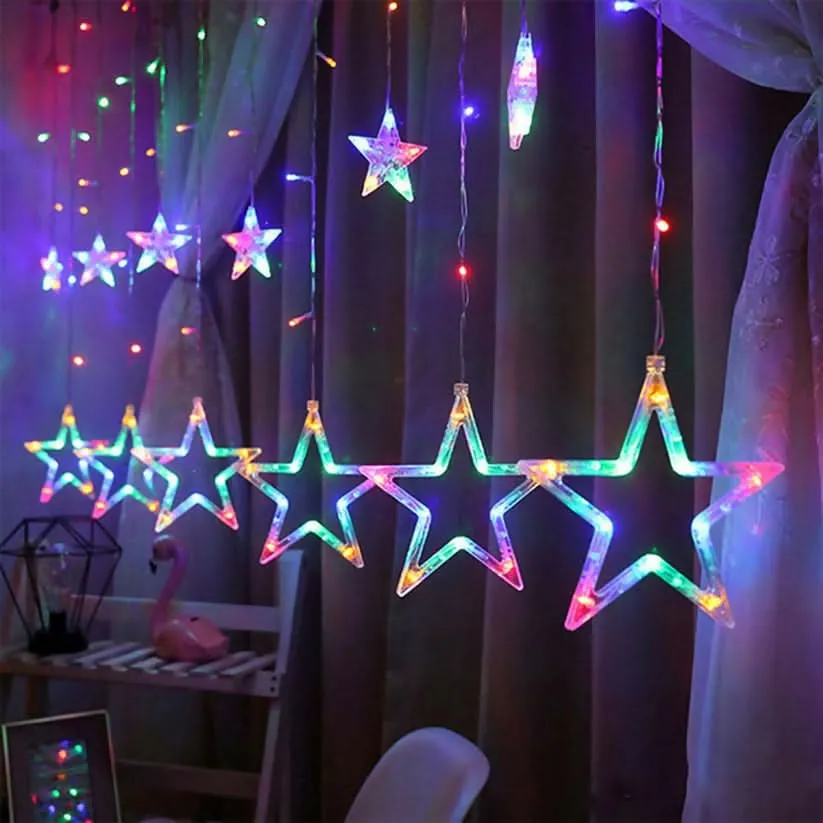 108 LED Fairy String Lights with 12 Stars(6 small & 6 big stars) for Indoor & Outdoor decor