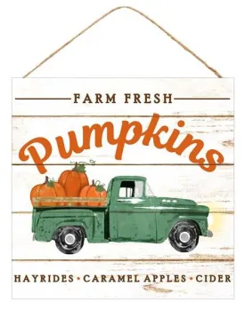 10" Farm Fresh Pumpkins Truck Sign