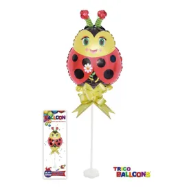 14" Ladybug Mylar Balloon Centerpiece with Stand