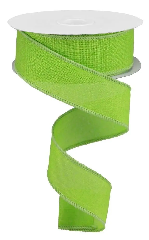 1.5" Lime Green Royal Faux Burlap Ribbon - 10Yds