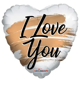 18in "I Love You" Brush Strokes Mylar Balloon