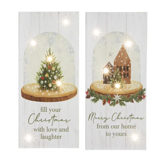 18"H Woodland Greetings - Light Up Box Plaques (sold individually)