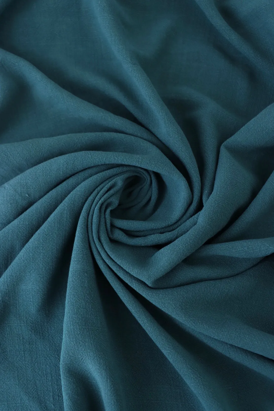 1YD 32IN REMNANT; Hazy Teal Luxor Heavy Linen Slub