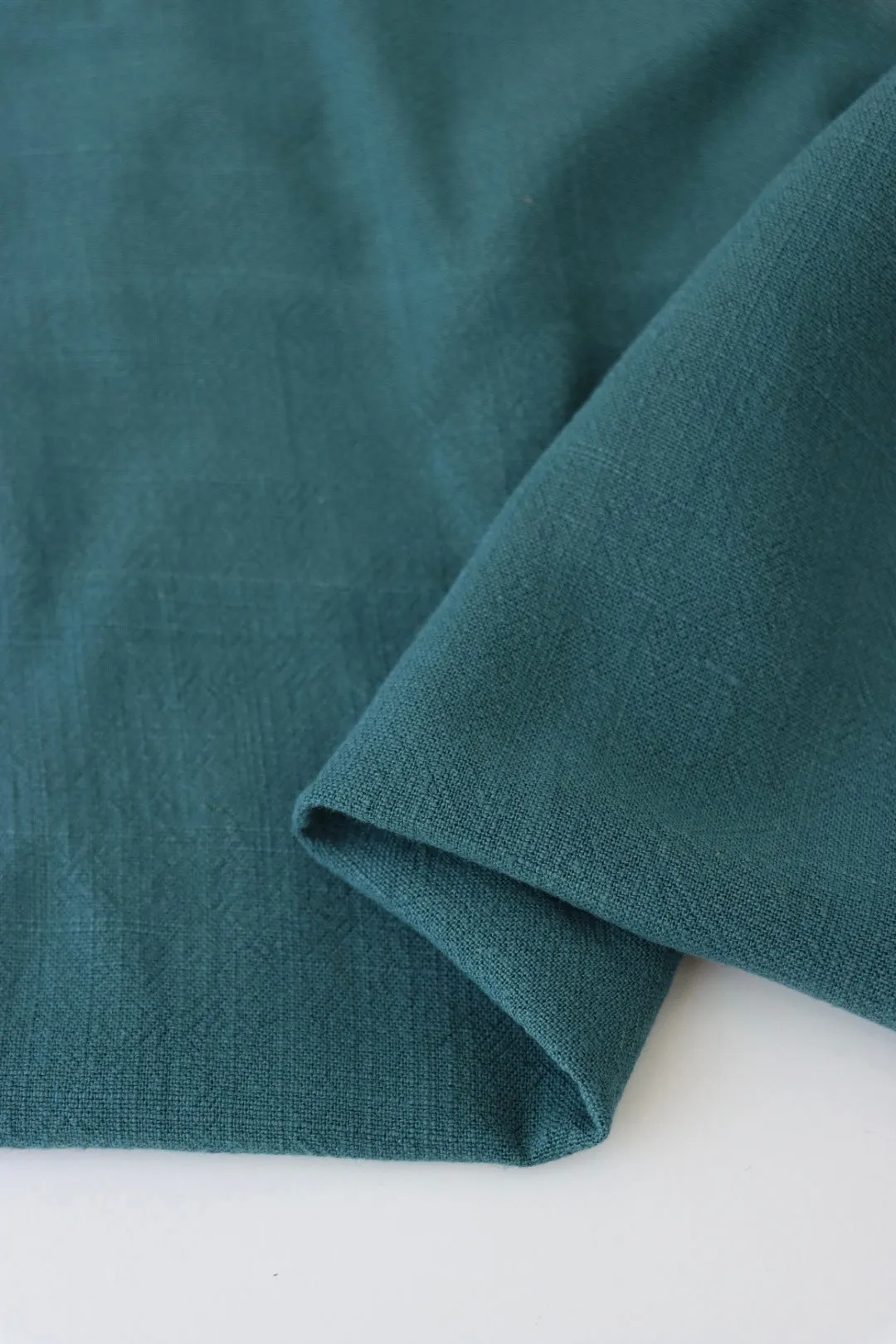 1YD 32IN REMNANT; Hazy Teal Luxor Heavy Linen Slub