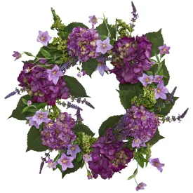 24” Artificial Hydrangea Wreath