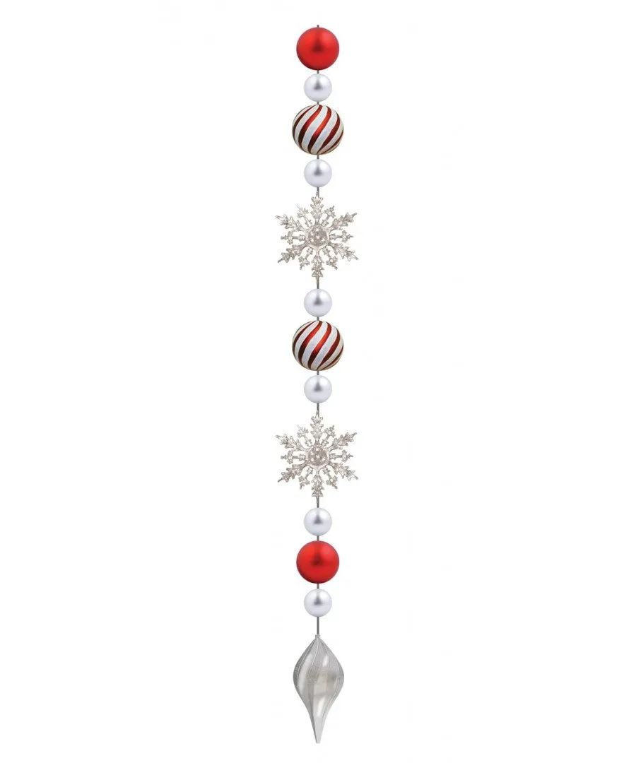 8' Candy Ornament Drop with Silver Finial