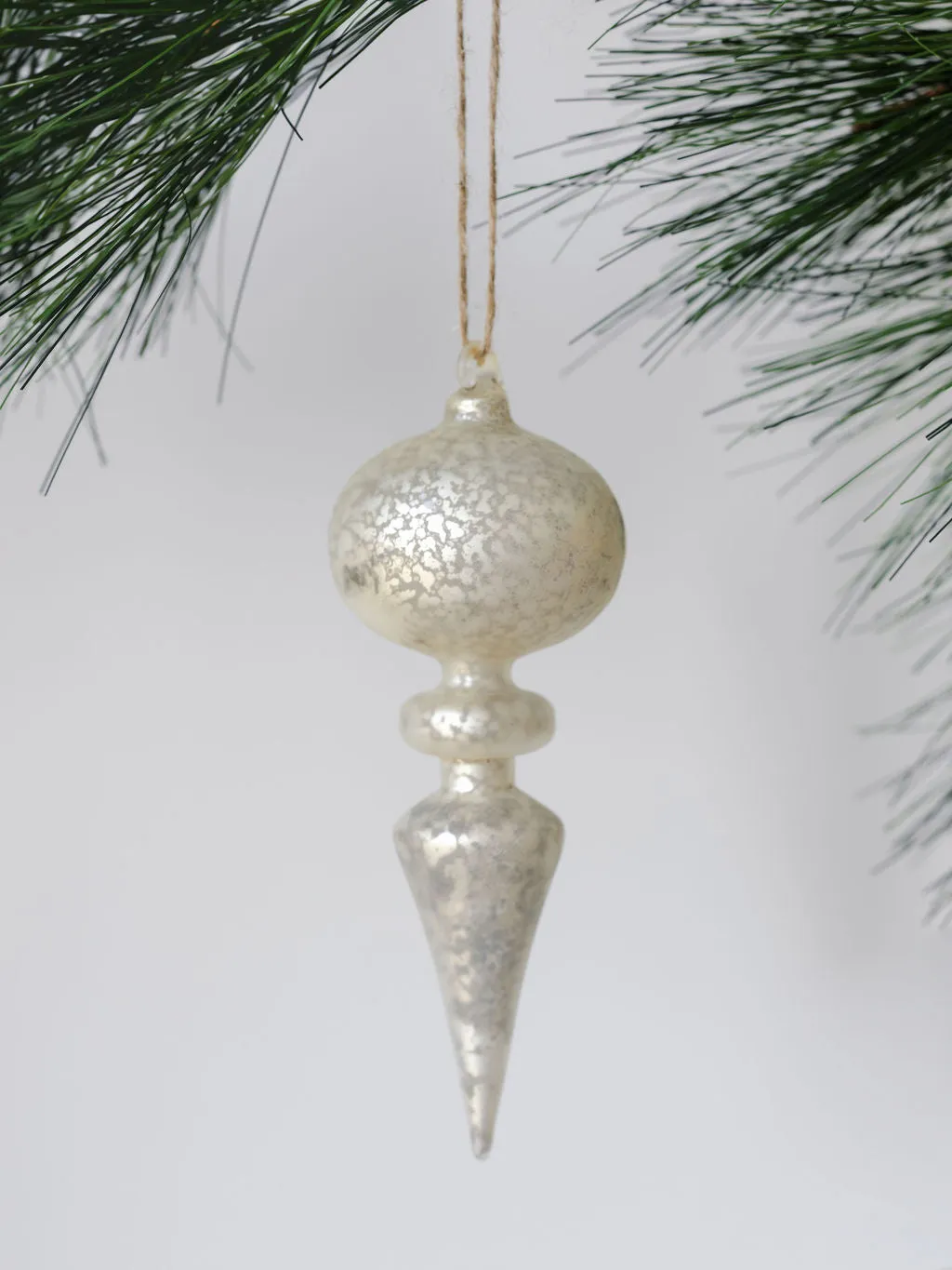 Assorted Neutral Palette Glass Finial Ornament