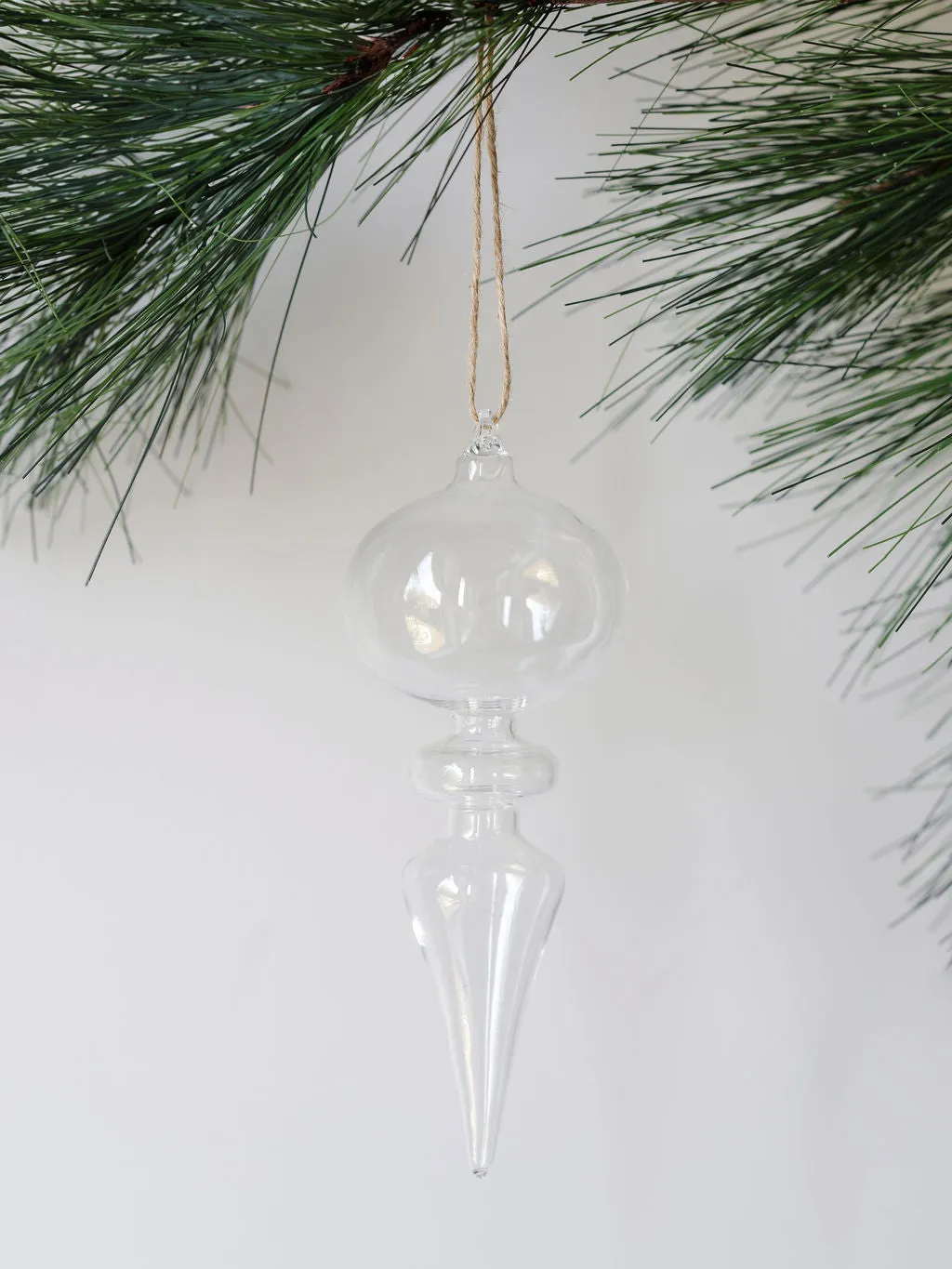 Assorted Neutral Palette Glass Finial Ornament