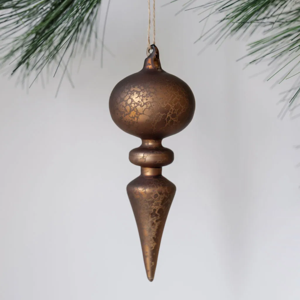 Assorted Neutral Palette Glass Finial Ornament