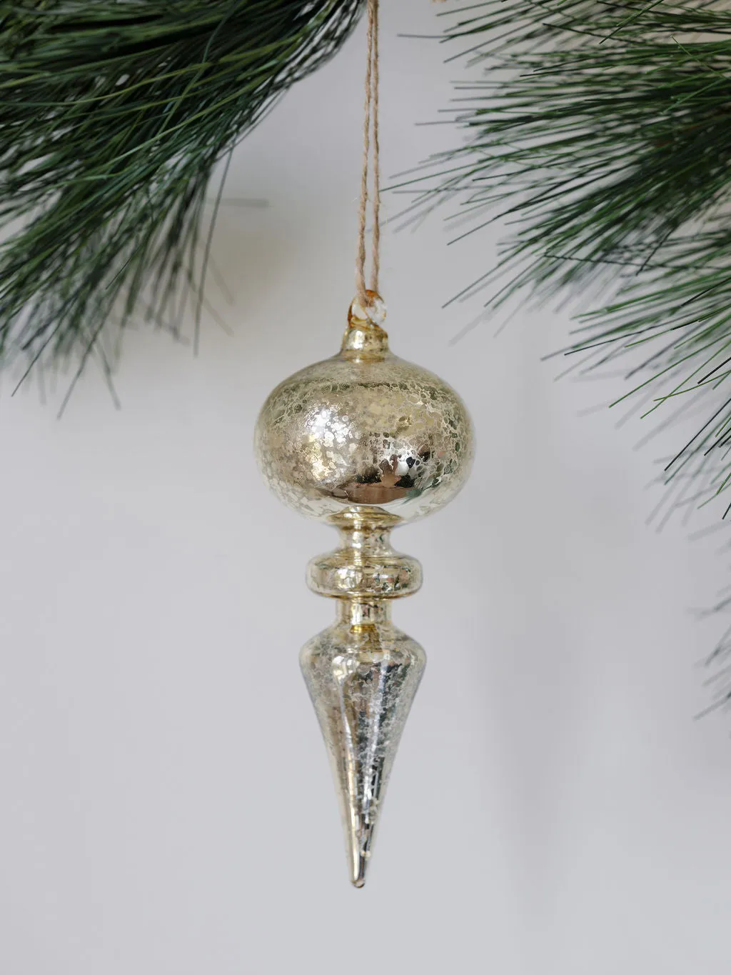 Assorted Neutral Palette Glass Finial Ornament