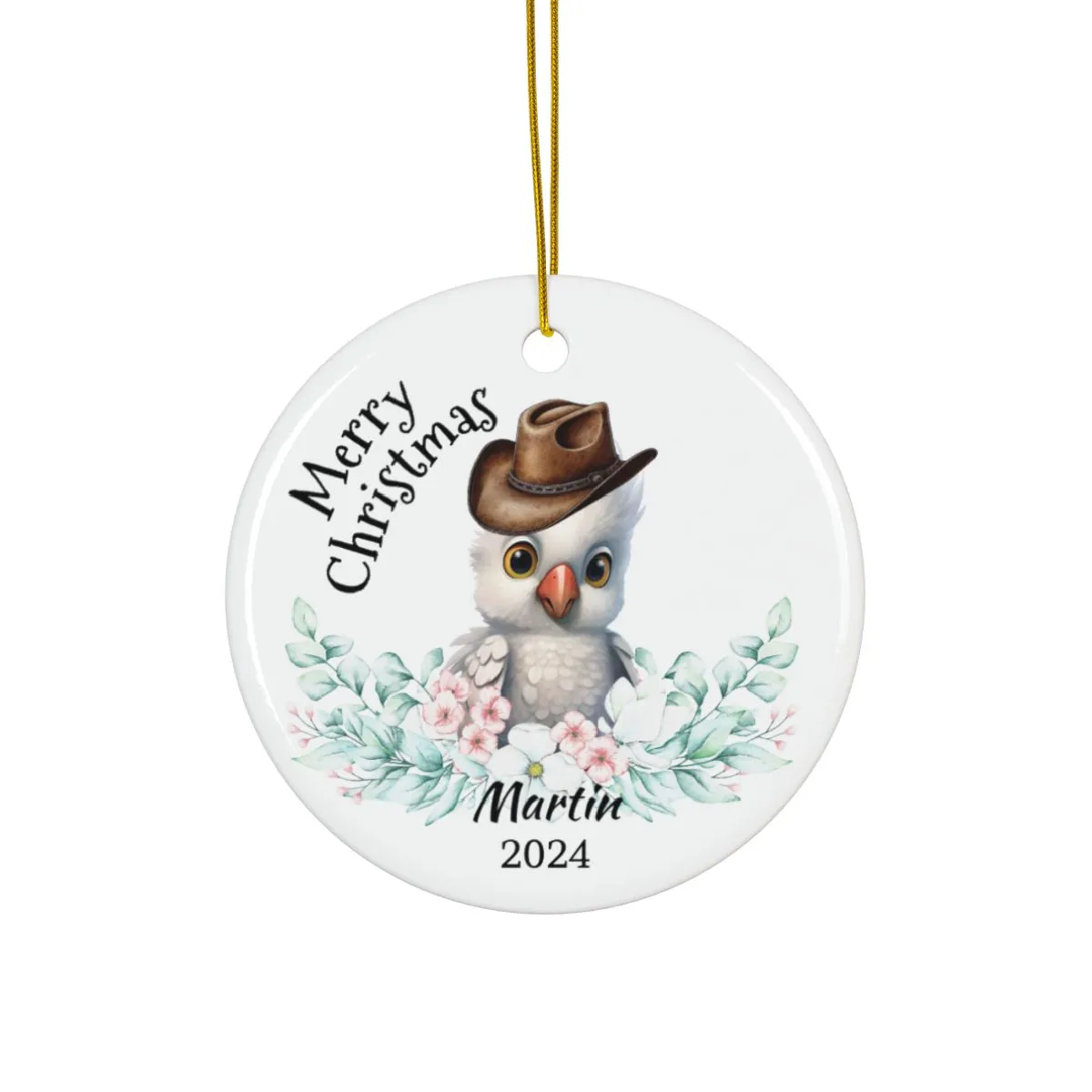 Australian Animals Country Cowboy Personalised Ceramic Ornaments, 2-Side Print