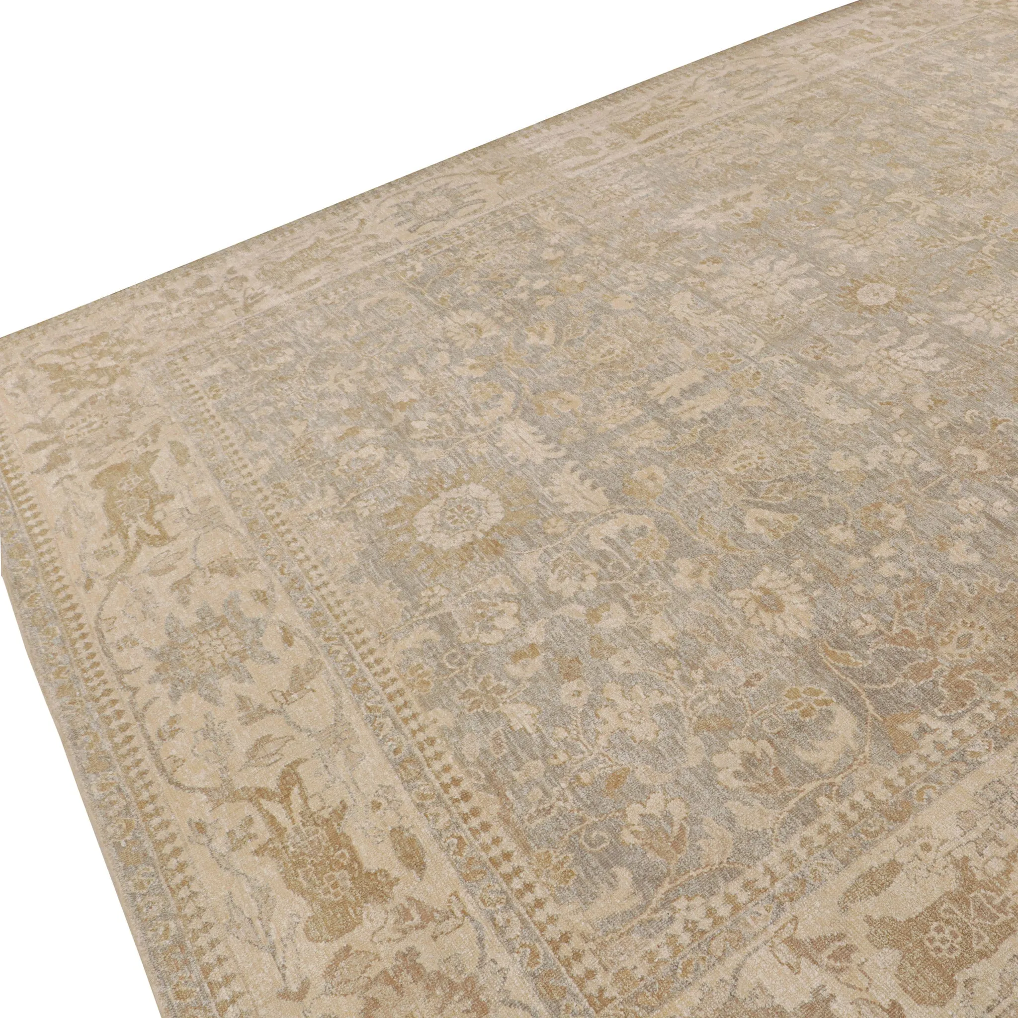 Beige Traditional Silk Rug - 11'10" x 14'11"