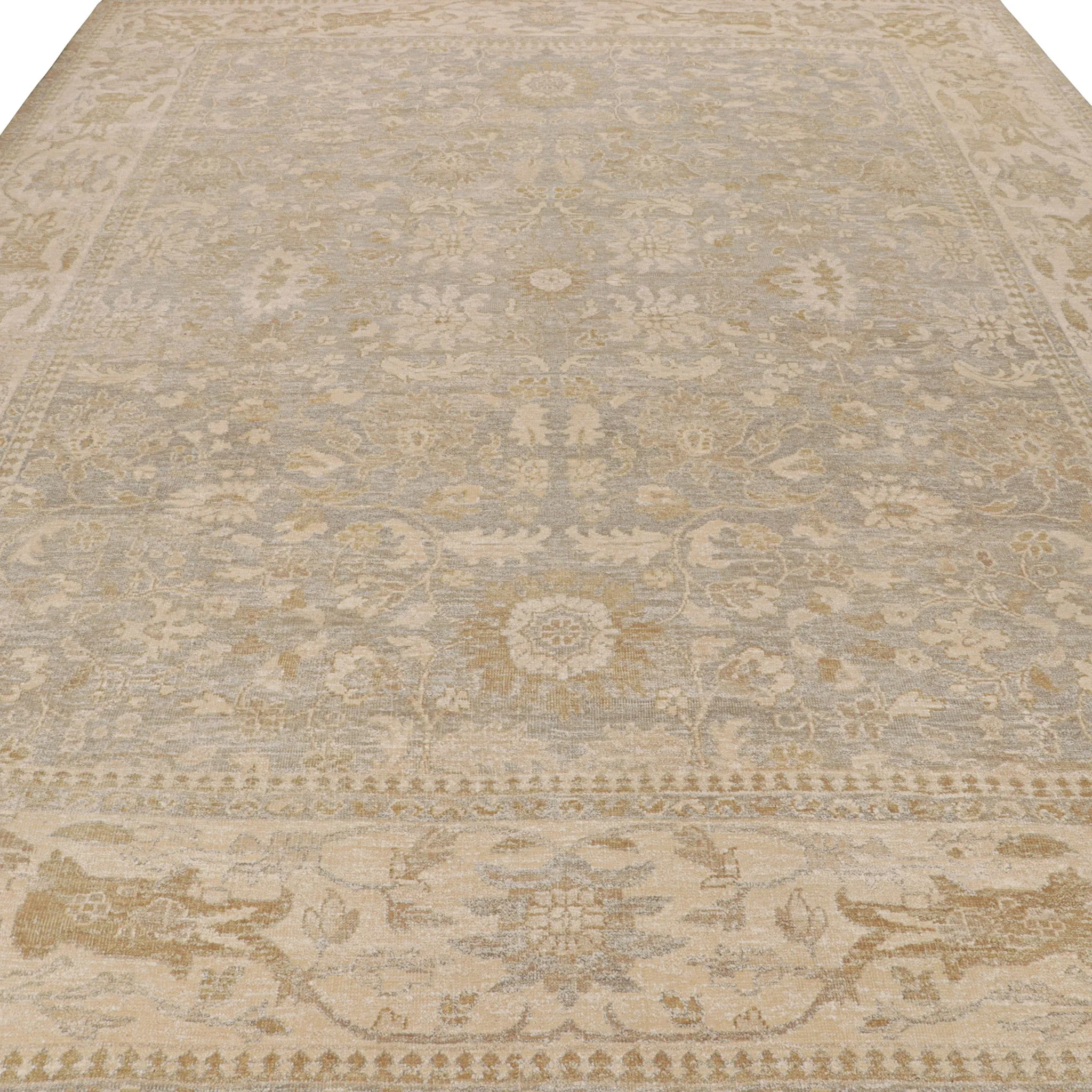 Beige Traditional Silk Rug - 11'10" x 14'11"