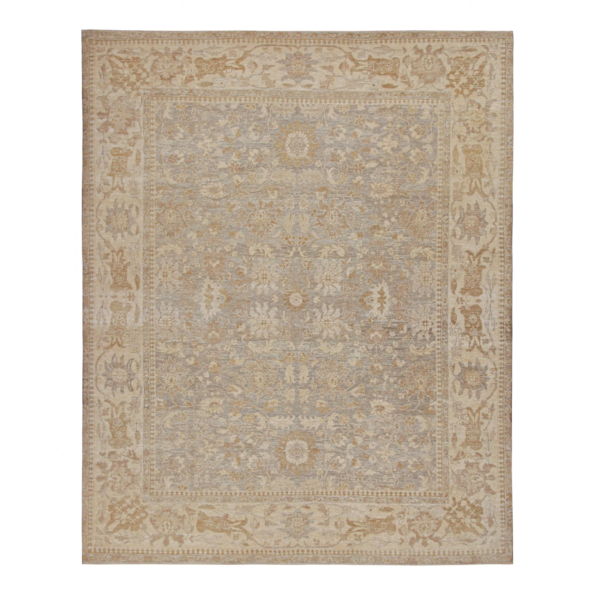 Beige Traditional Silk Rug - 11'10" x 14'11"