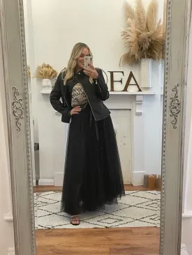 Black Maxi Tulle Skirt