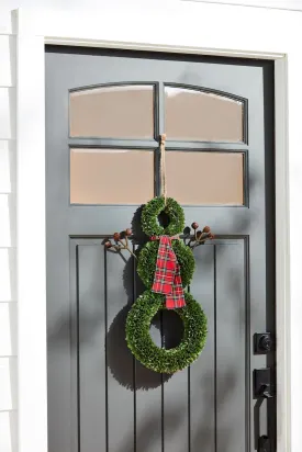 Boxwood Snowman Door Hanger By Mud Pie