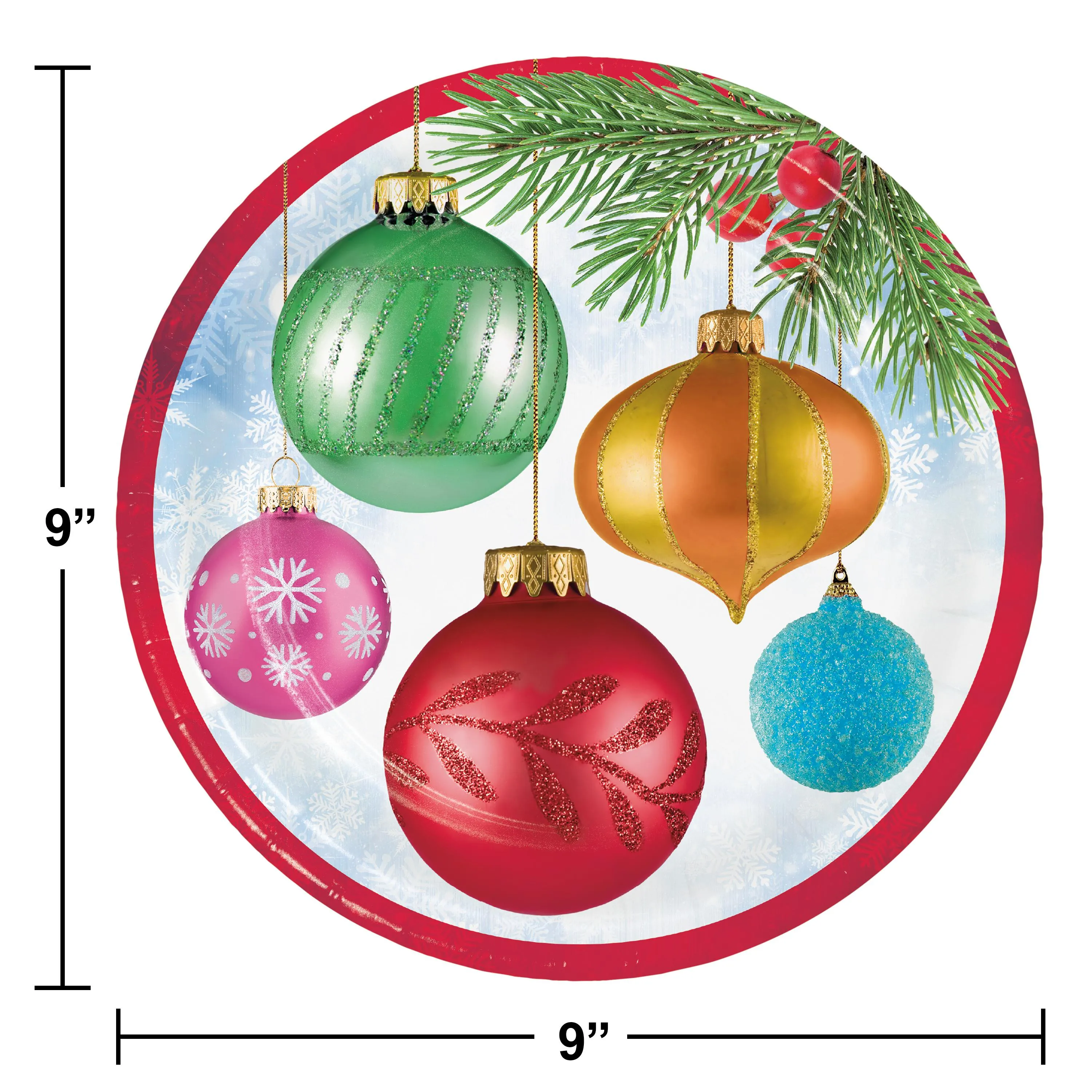 Bright Ornaments Dinner Plate (8/Pkg)