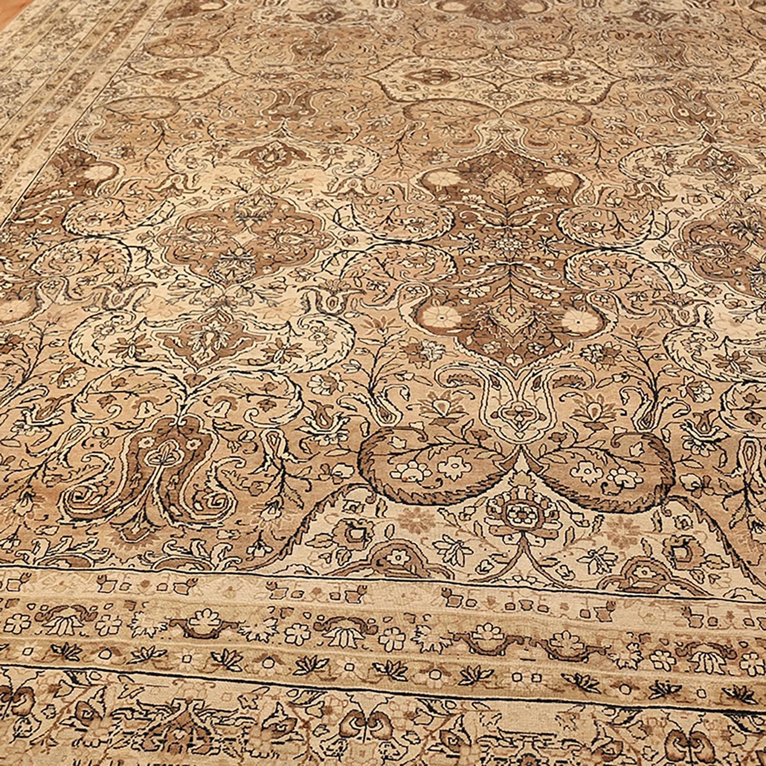 Brown Antique Persian Kerman Rug - 11'8" x 17'3"