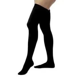 BSN Jobst Opaque Women's Thigh High Firm Compression Stockings with Silicone Dot Band Medium, Classic Black, Closed Toe, Latex-free - 1 Pair