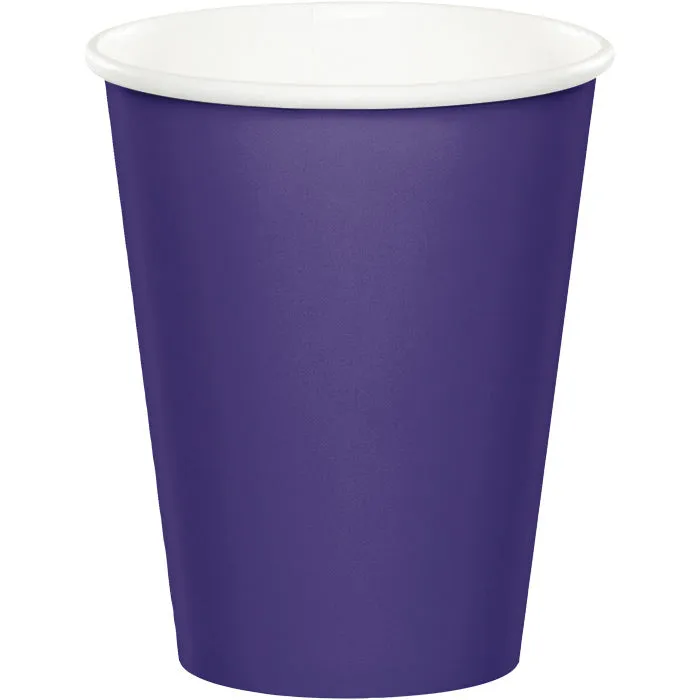 Bulk Purple 9 oz Hot & Cold Paper Cups (240 per Case)