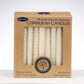 Chanukah Candles,handrolled Honeycomb Bswax,natural,45/recycl Box