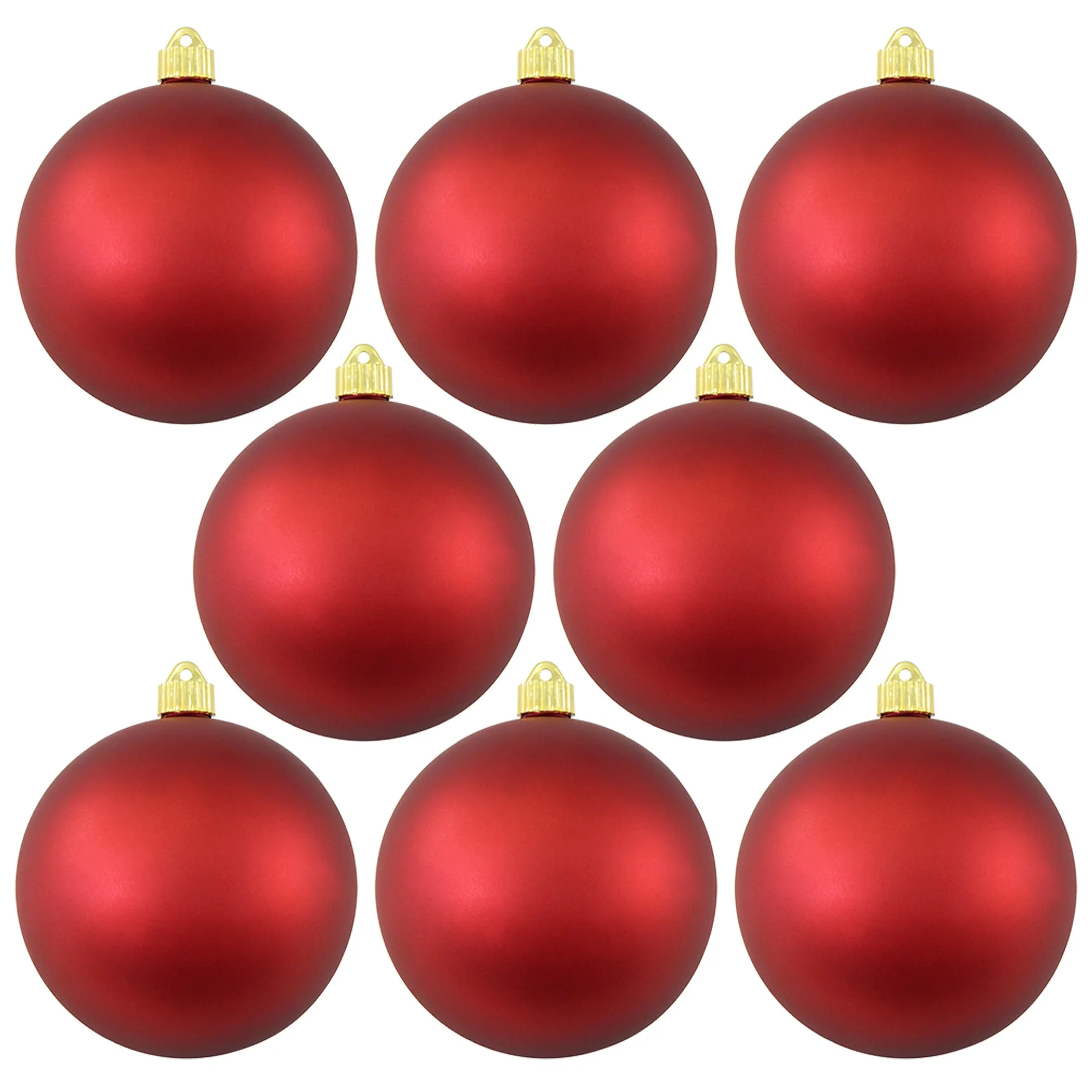 Christmas By Krebs 3 1/4" (80mm) Red Alert [8 Pieces] Solid Commercial Grade Indoor and Outdoor Shatterproof Plastic, UV and Water Resistant Ball Ornament Decorations