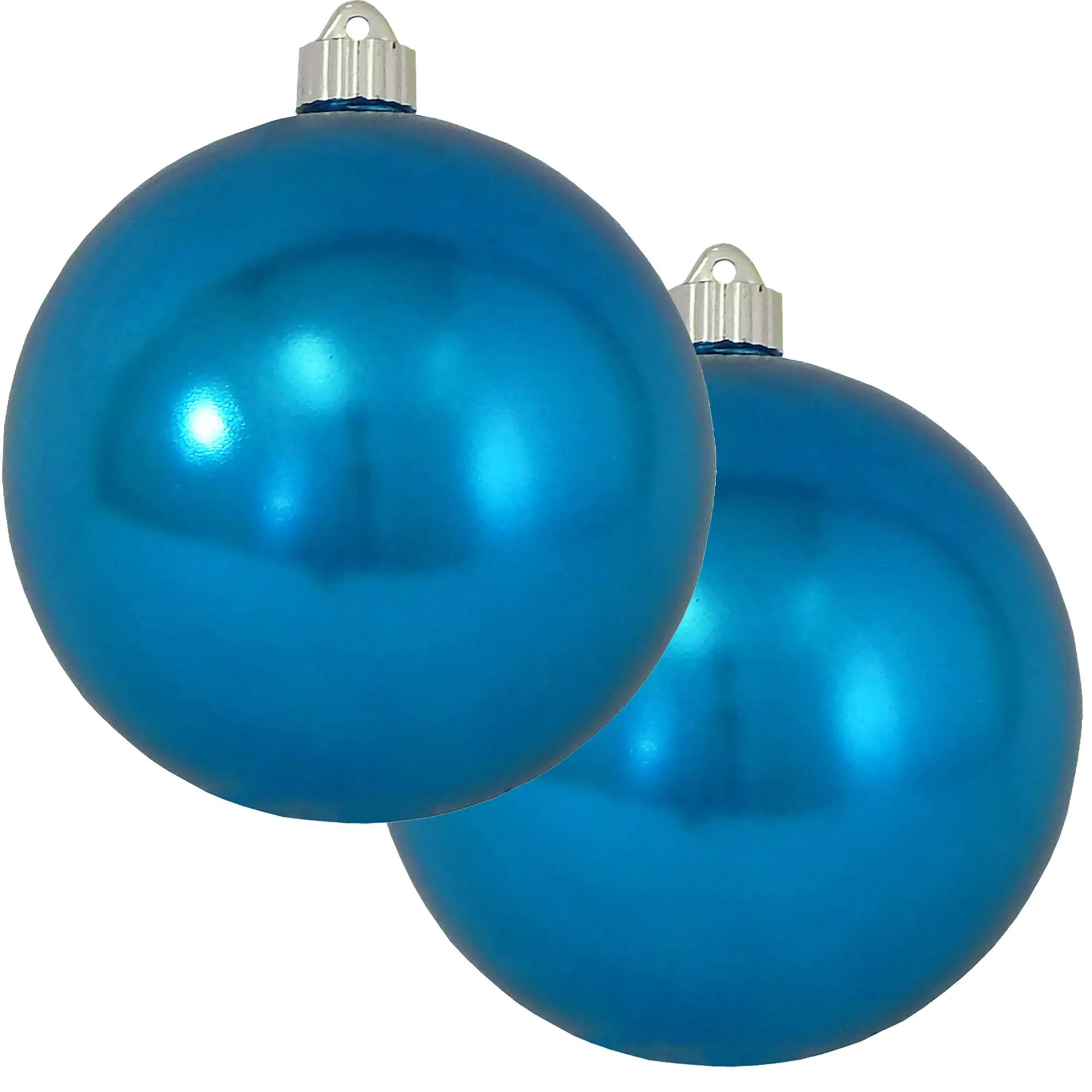 Christmas By Krebs 6" (150mm) Shiny Balmy Seas Blue [2 Pieces] Solid Commercial Grade Indoor and Outdoor Shatterproof Plastic, UV and Water Resistant Ball Ornament Decorations