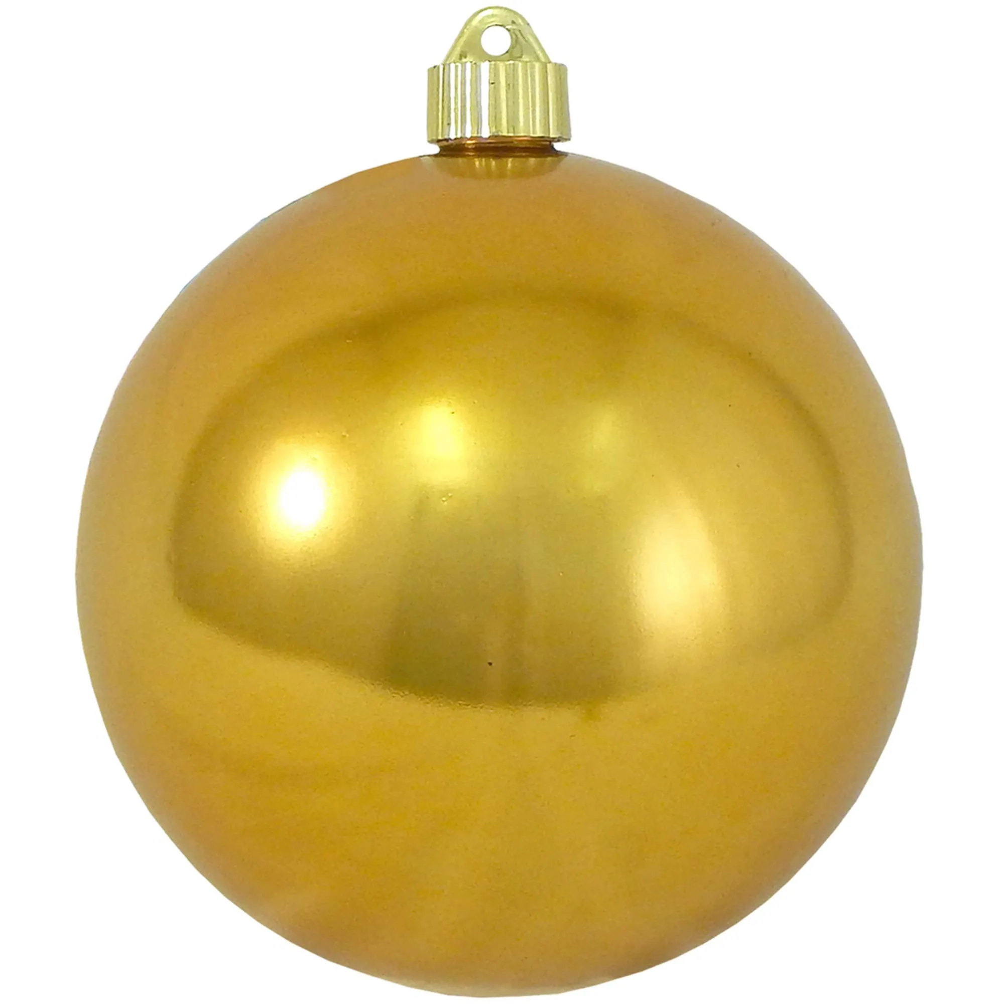 Christmas By Krebs 6" (150mm) Shiny Solar Flare Gold [2 Pieces] Solid Commercial Grade Indoor and Outdoor Shatterproof Plastic, UV and Water Resistant Ball Ornament Decorations