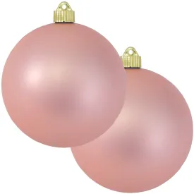 Christmas By Krebs 6" (150mm) Velvet Piglet Pink [2 Pieces] Solid Commercial Grade Indoor and Outdoor Shatterproof Plastic, UV and Water Resistant Ball Ornament Decorations