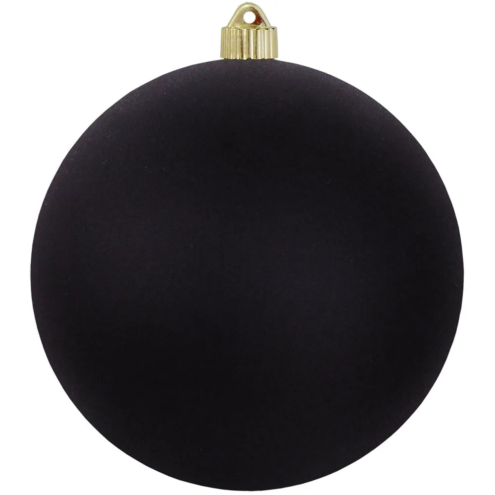 Christmas By Krebs 8" (200mm) Velvet Soot Black [1 Piece] Solid Commercial Grade Indoor and Outdoor Shatterproof Plastic, UV and Water Resistant Ball Ornament Decorations