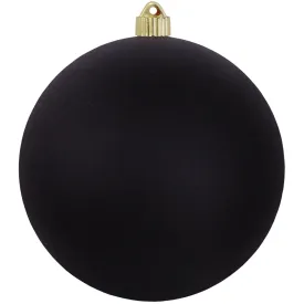 Christmas By Krebs 8" (200mm) Velvet Soot Black [1 Piece] Solid Commercial Grade Indoor and Outdoor Shatterproof Plastic, UV and Water Resistant Ball Ornament Decorations