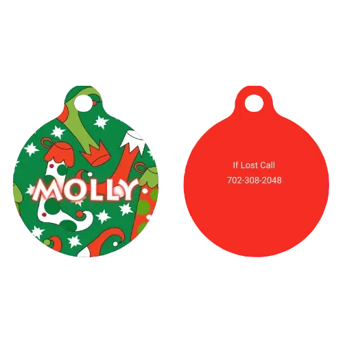 Christmas Stockings HD Dog ID Tag