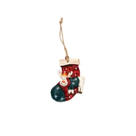 Christmas Tree Ceramic Ornament - Red Stocking