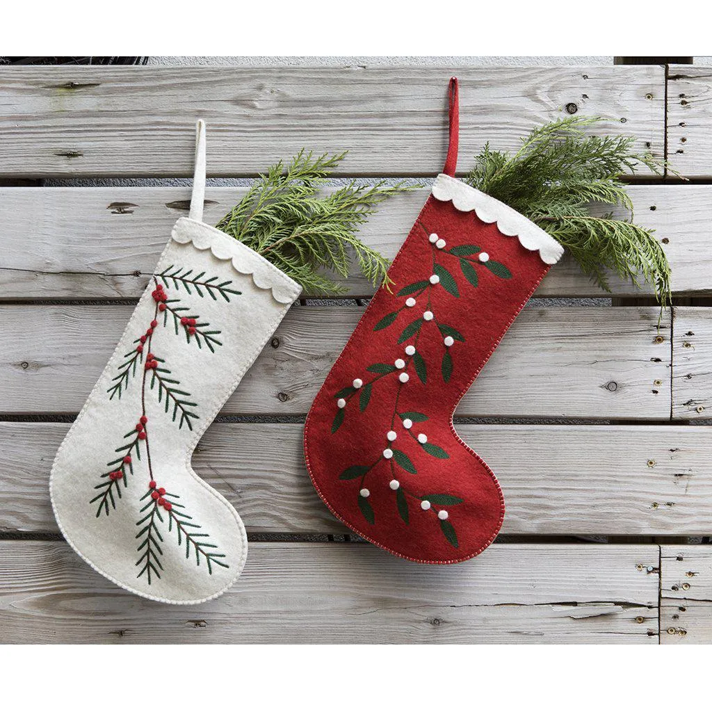 Contemporary Red Winter Berry Stocking