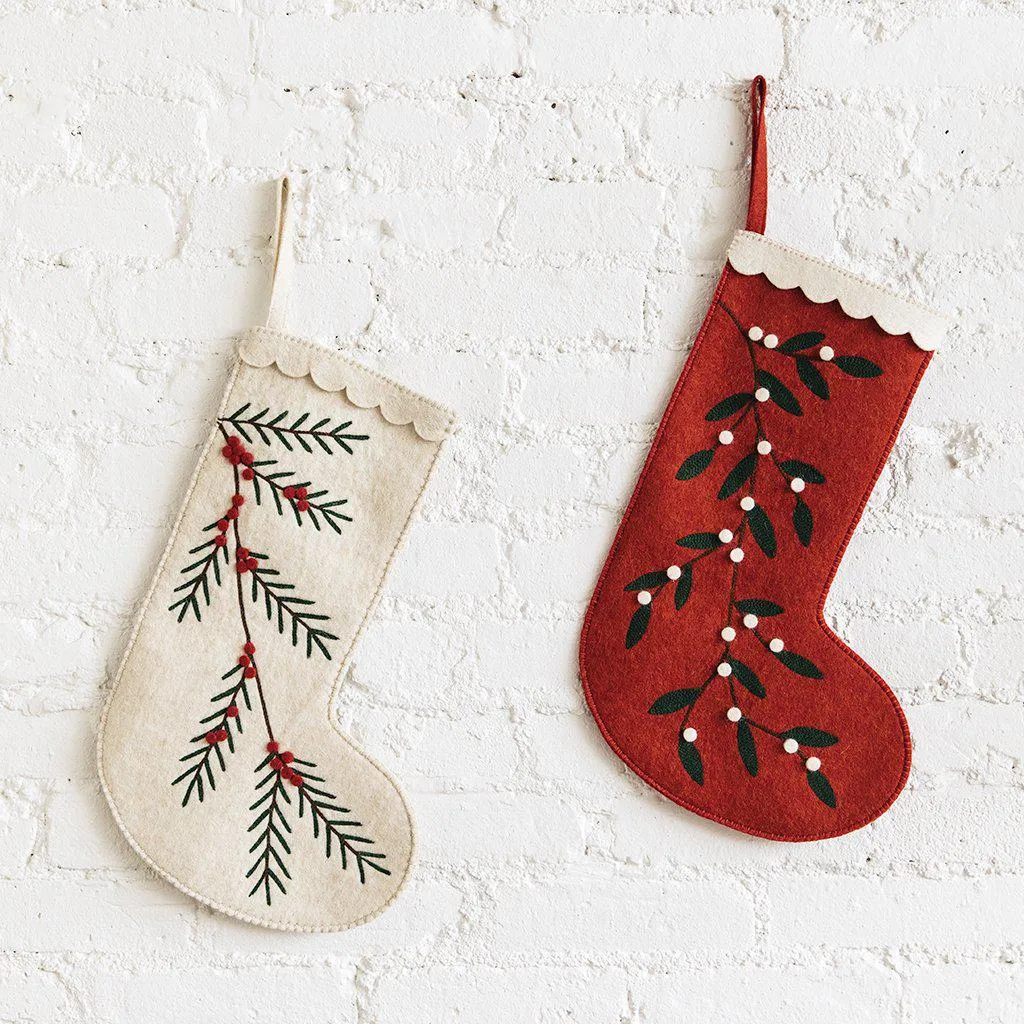 Contemporary Red Winter Berry Stocking