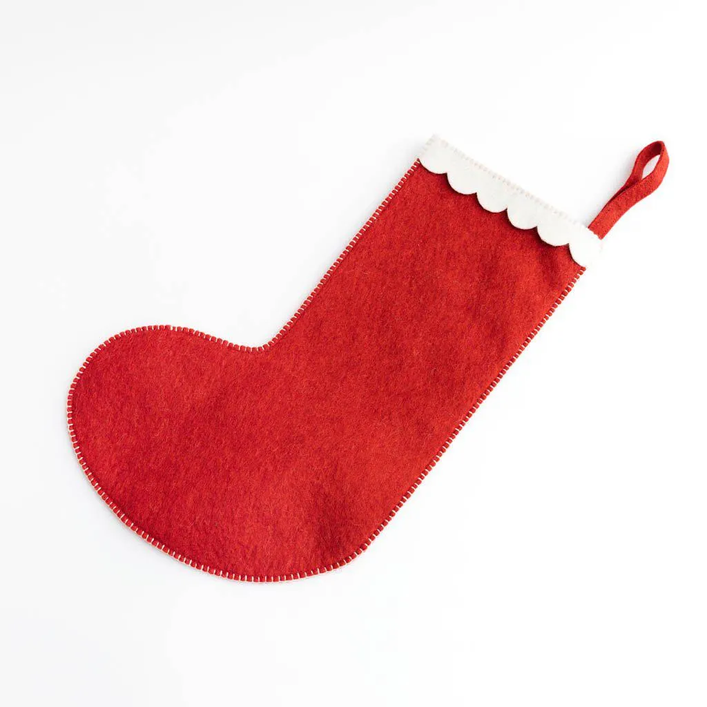 Contemporary Red Winter Pine Stocking