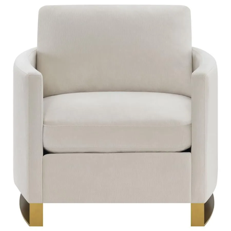 Corliss - Upholstered Arched Arm Accent Chair - Beige