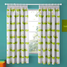 Crocodile Smiles Pair of Pencil Pleat Curtains by Cosatto in Grey