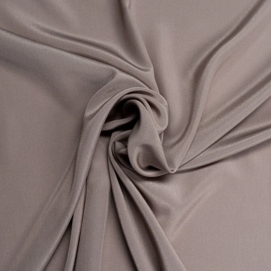 Deep Taupe Pure Silk Crêpe de Chine