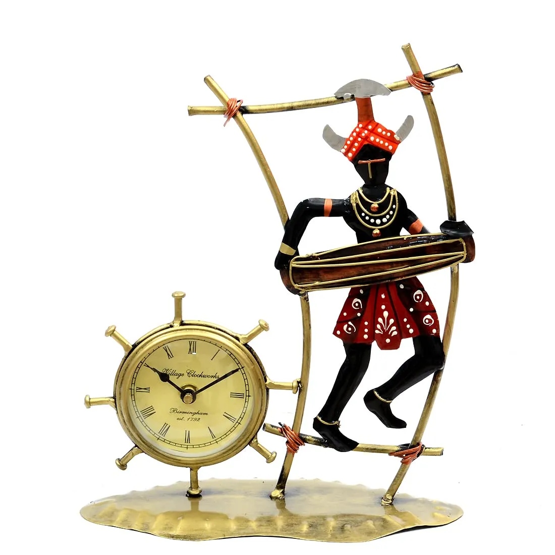 DESERT ART Trbial Lady Metal Table Clocks (25.4 X10.16 X27.94) CM