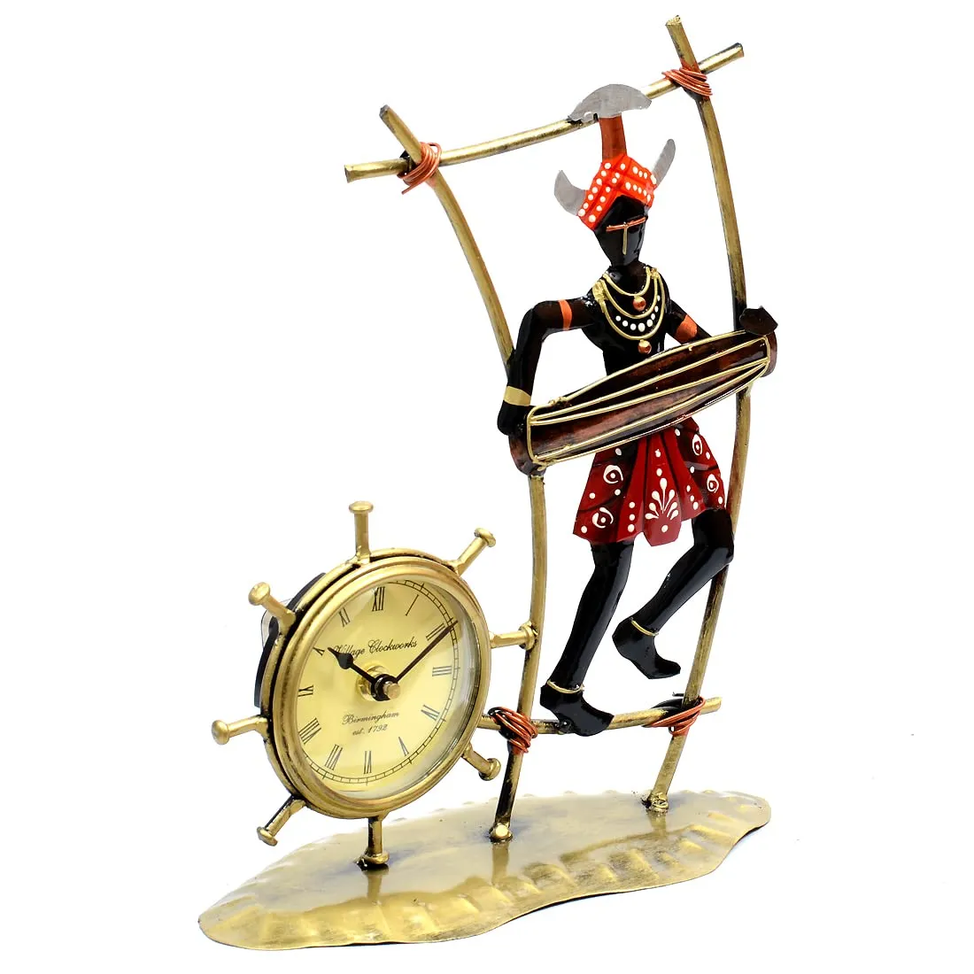 DESERT ART Trbial Lady Metal Table Clocks (25.4 X10.16 X27.94) CM