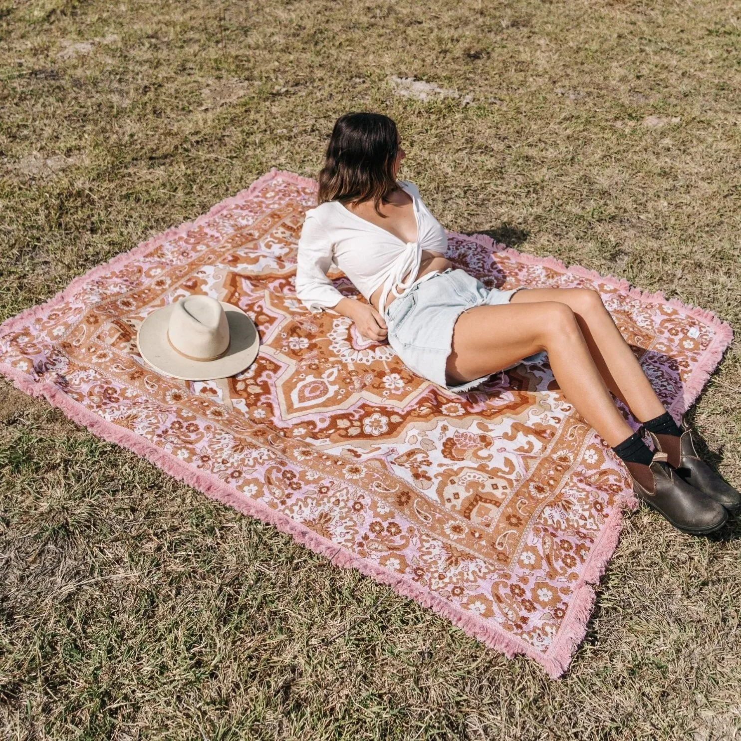 Desert Rose Woven Picnic Rug XL