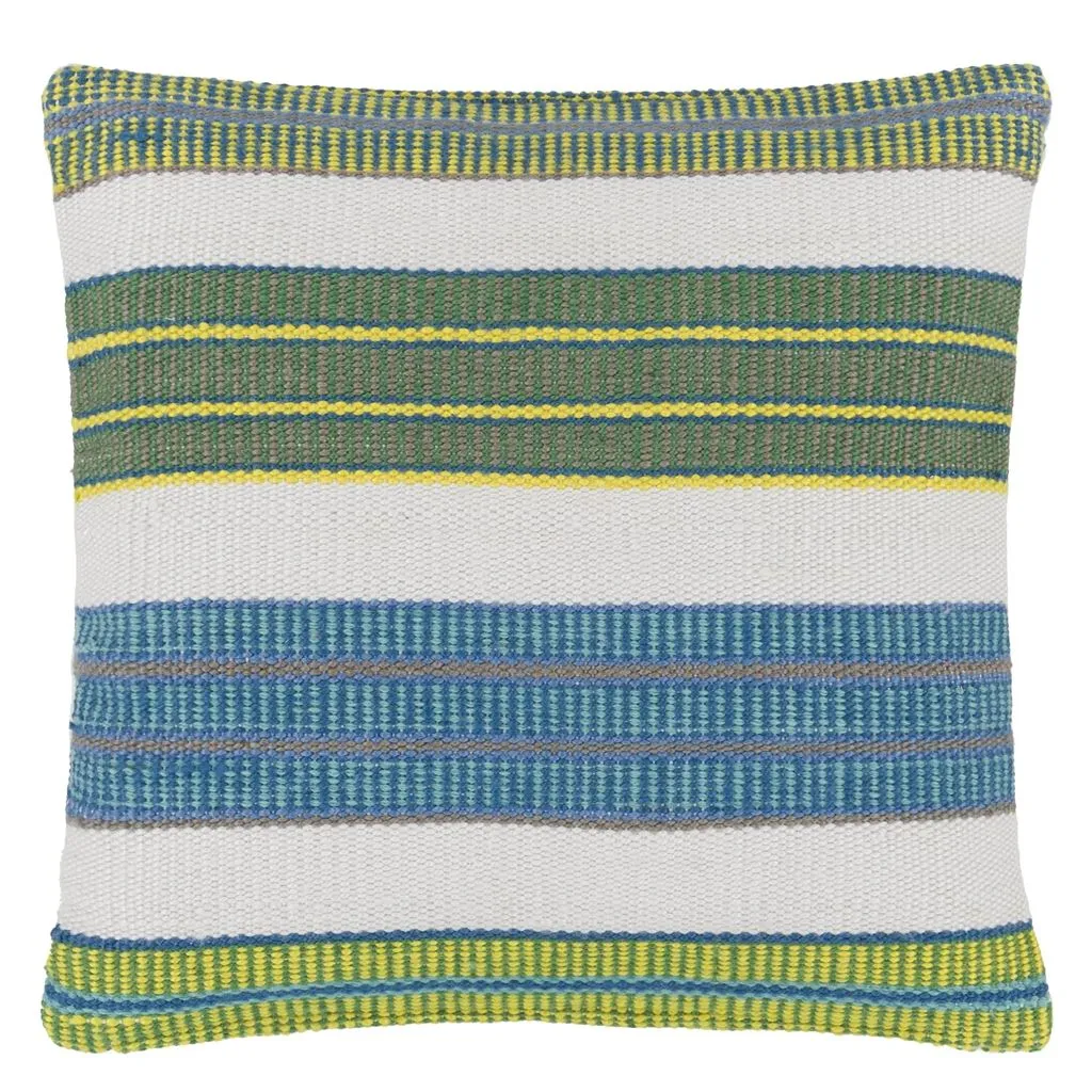 Designers Guild Mahakam Cobalt Outdoor Decorative Pillow