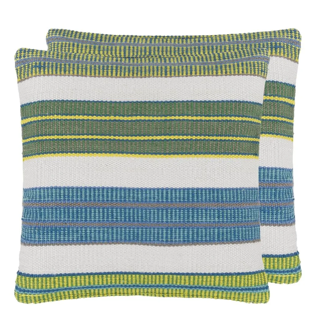 Designers Guild Mahakam Cobalt Outdoor Decorative Pillow