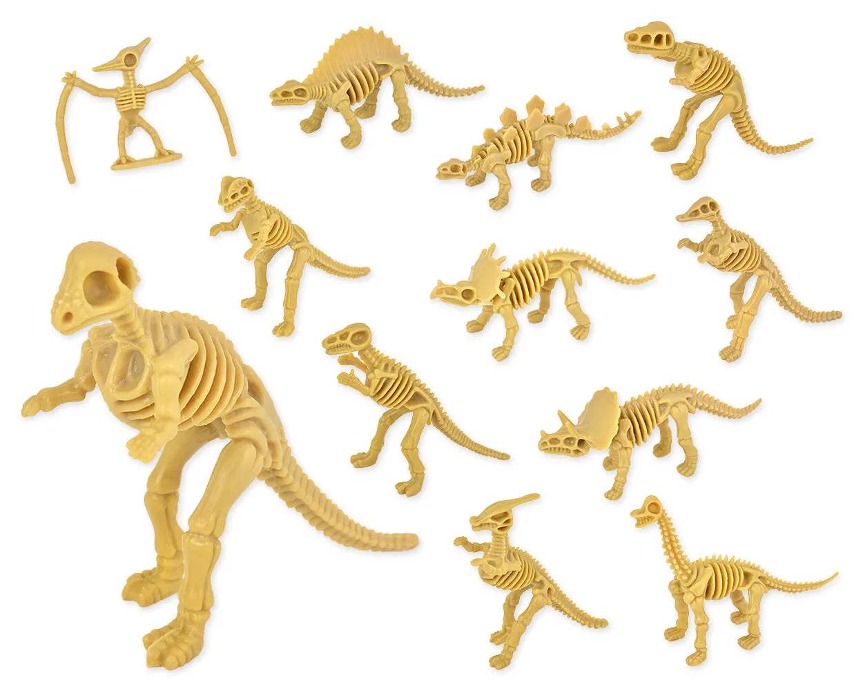 Dinosaur Fossil Skeleton Figures 12 Pieces Assorted Figures for Kids