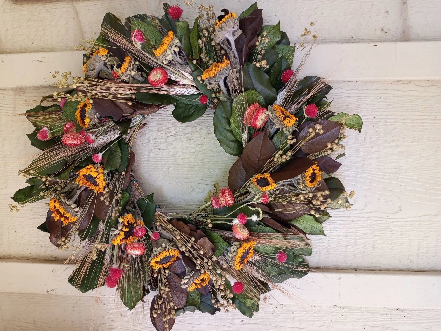 Dried Autumn Sunrise Wreath