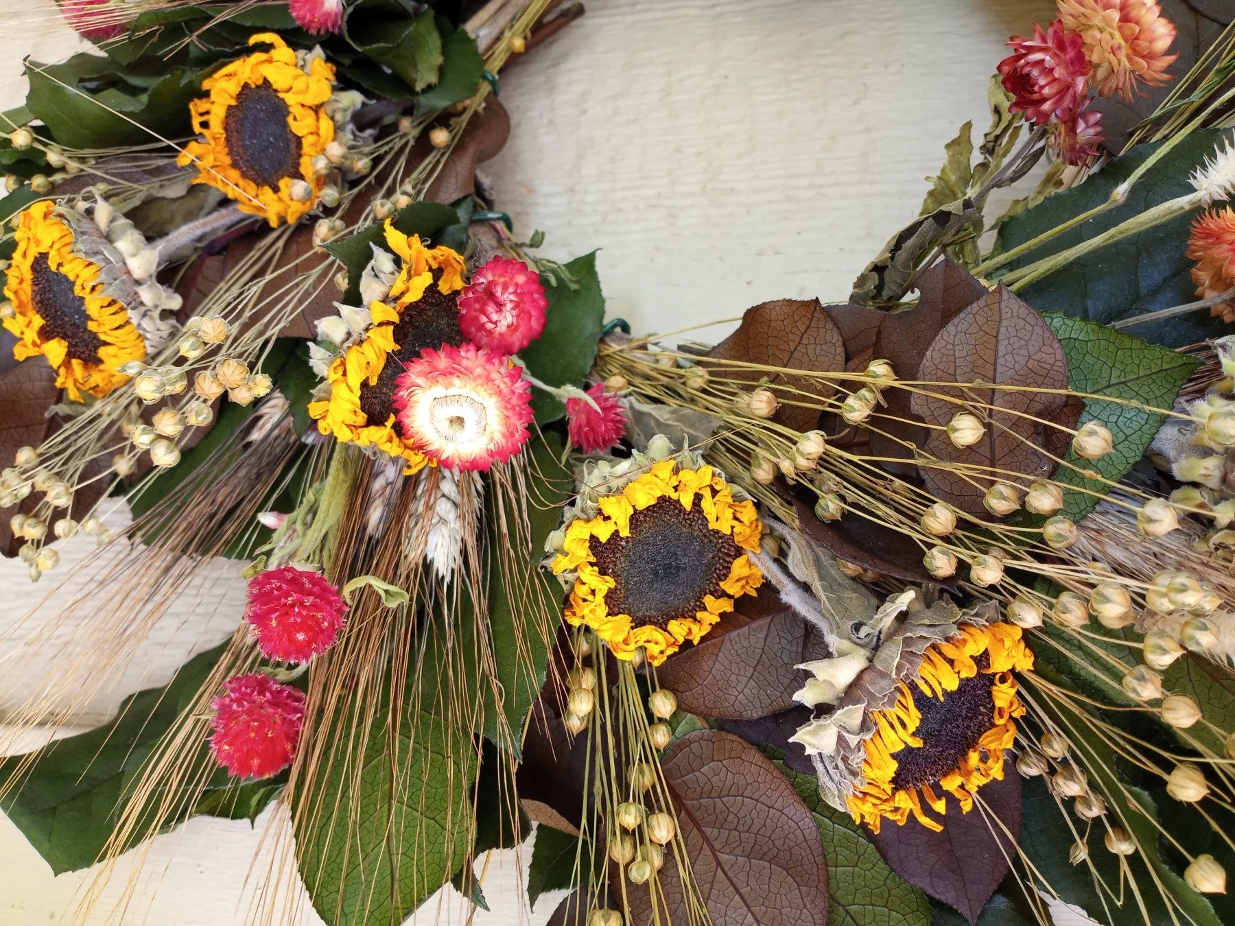 Dried Autumn Sunrise Wreath