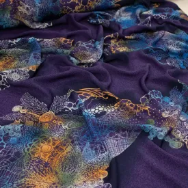 Fine Satin Prints Design-658 Abstract Purple