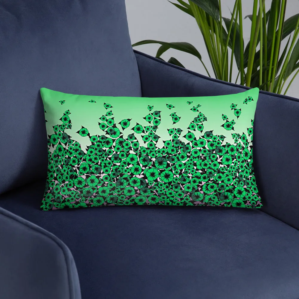 Green Bed of Roses designer Basic Pillow by John A. Conroy