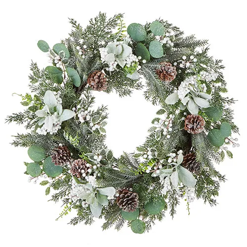 Greenery and White Berry Wreath